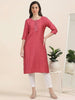 Red Radiance – Mirrorwork Cotton Kurti (1JD-2-A8)