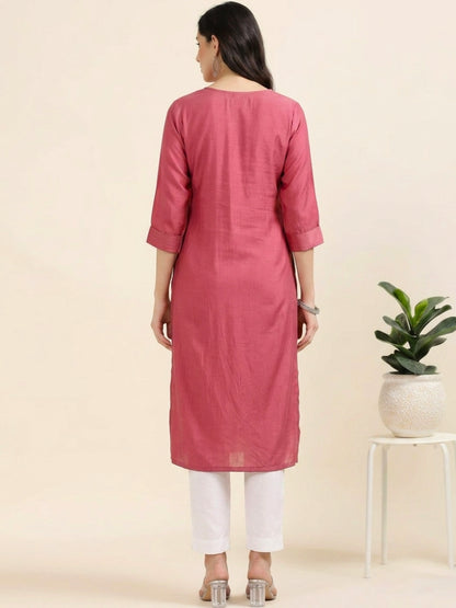 Red Radiance – Mirrorwork Cotton Kurti (1JD-2-A8)