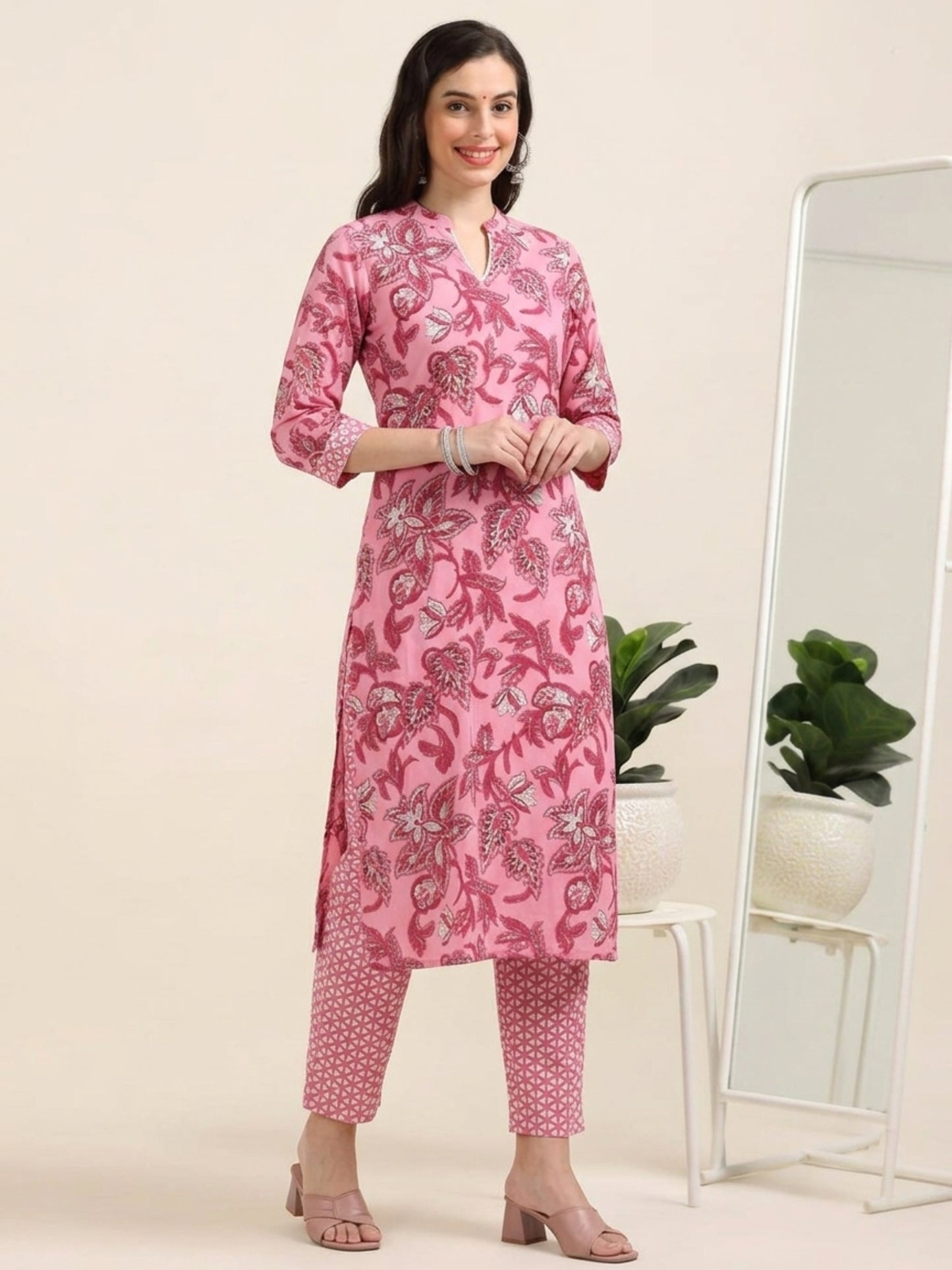 Rose Reverie – Printed Cotton 2-piece Set (2FW-2-B5)