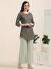 Skyline Charm – Printed Short Blue Cotton Kurti (1NH-6-A16)