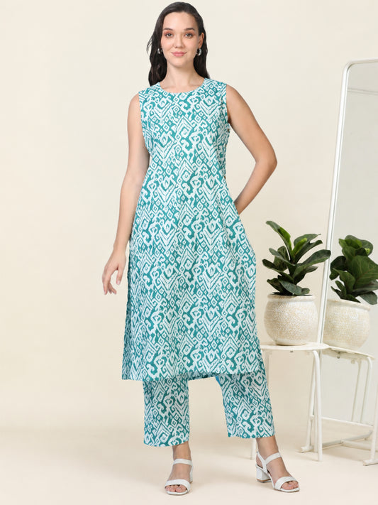 Rama Rave – Printed Cotton Co-ord Set (2DF-5-B14)