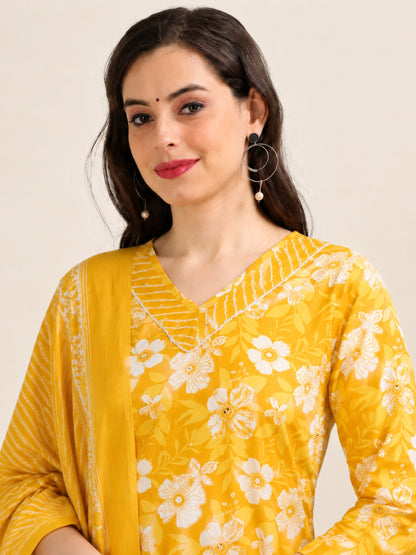 Sunflare Serenity – Yellow Printed 3-Piece Set (2TP-4-C5)
