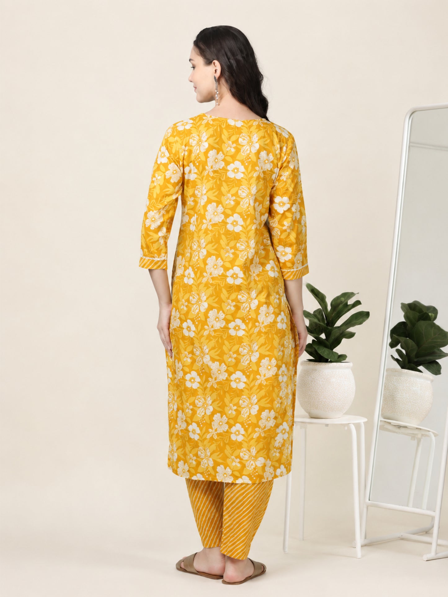 Sunshine State – Yellow Printed Cotton Kurti (2TP-4-A5)