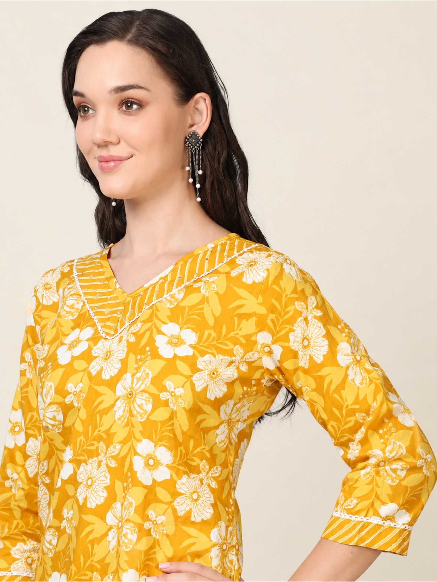 Sunshine State – Yellow Printed Cotton Kurti (2TP-4-A5)