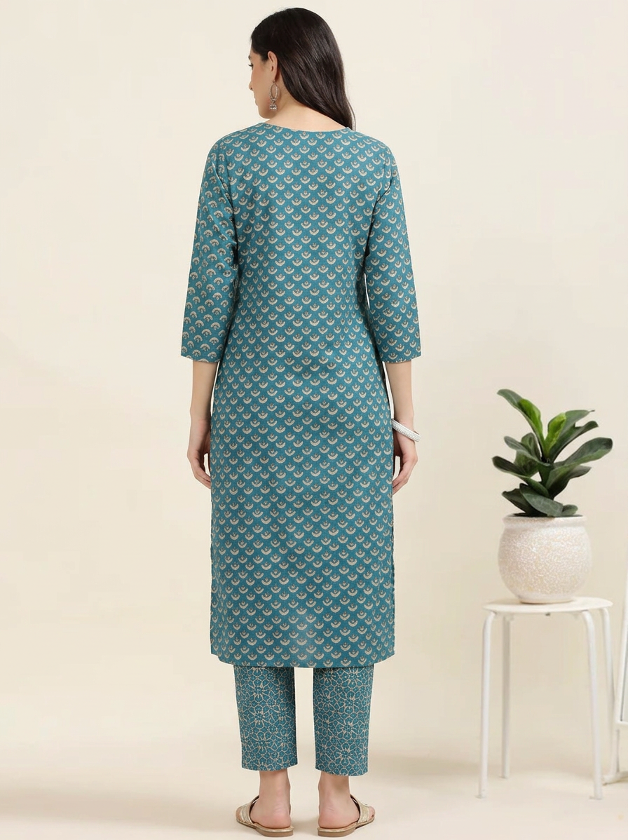 Indigo Print – Blue Printed Cotton 2-Piece Set (2TP-6-B14)