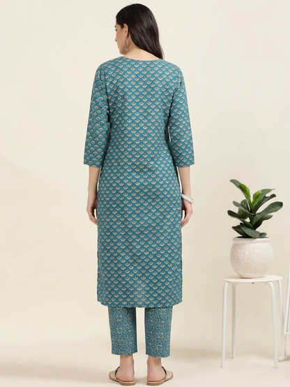 Indigo Print – Blue Printed Cotton 2-Piece Set (2TP-6-B14)