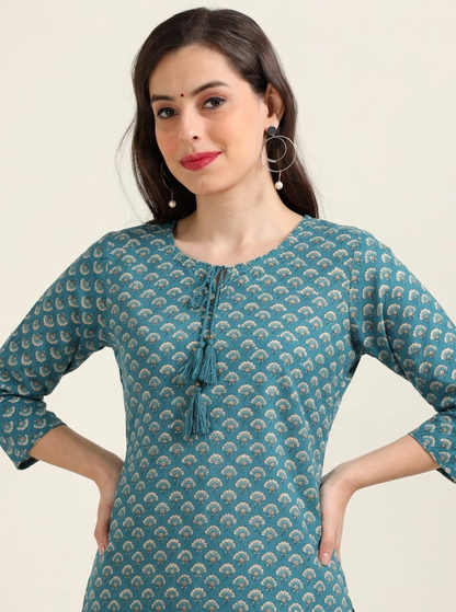Indigo Print – Blue Printed Cotton 2-Piece Set (2TP-6-B14)