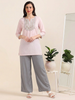 Pink Blossom Chic – Embroidered Short Cotton Kurti (2PS-7-A3)